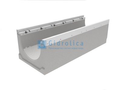 Лоток водоотводный бетонный коробчатый (СО-300мм), с оцинкованной насадкой, с уклоном 0,5% КUу 100.39,9 (30).60,5(53,5) - BGZ-V, № 42