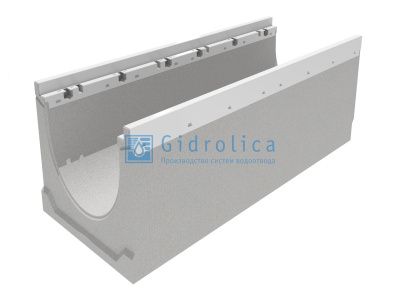 Лоток водоотводный бетонный коробчатый (СО-200мм), с оцинкованной насадкой, с уклоном 0,5% КUу 100.29,8 (20).25(18) - BGZ-V, № -10