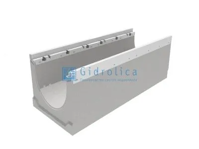 Лоток водоотводный бетонный коробчатый(СО-150мм), с оцинкованной насадкой, с уклоном 0,5% КUу 100.24,8 (15).21,5(15)-BGZ-V, № -6