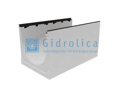 Лоток водоотводный бетонный коробчатый (СО-300мм), с чугунной насадкой КU 100.39,9 (30).44,5(37,5) - BGZ-S, № 10-0